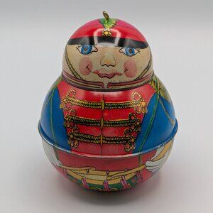 Hallmark Keepsake Jolly Wolly Soldier 1991, Pressed Tin Container Ornament